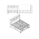 Civic - 5 Piece Bedroom Set With Storage Drawers - Furniture Home Direct