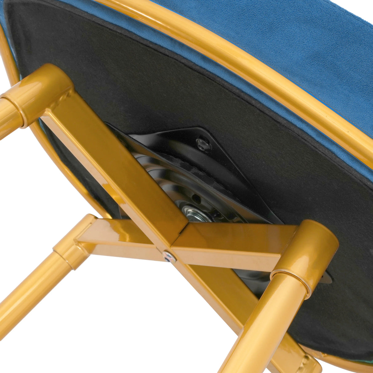 Counter Height Bar Stools Pair Tufted Gold Frame Blue - Furniture Home Direct