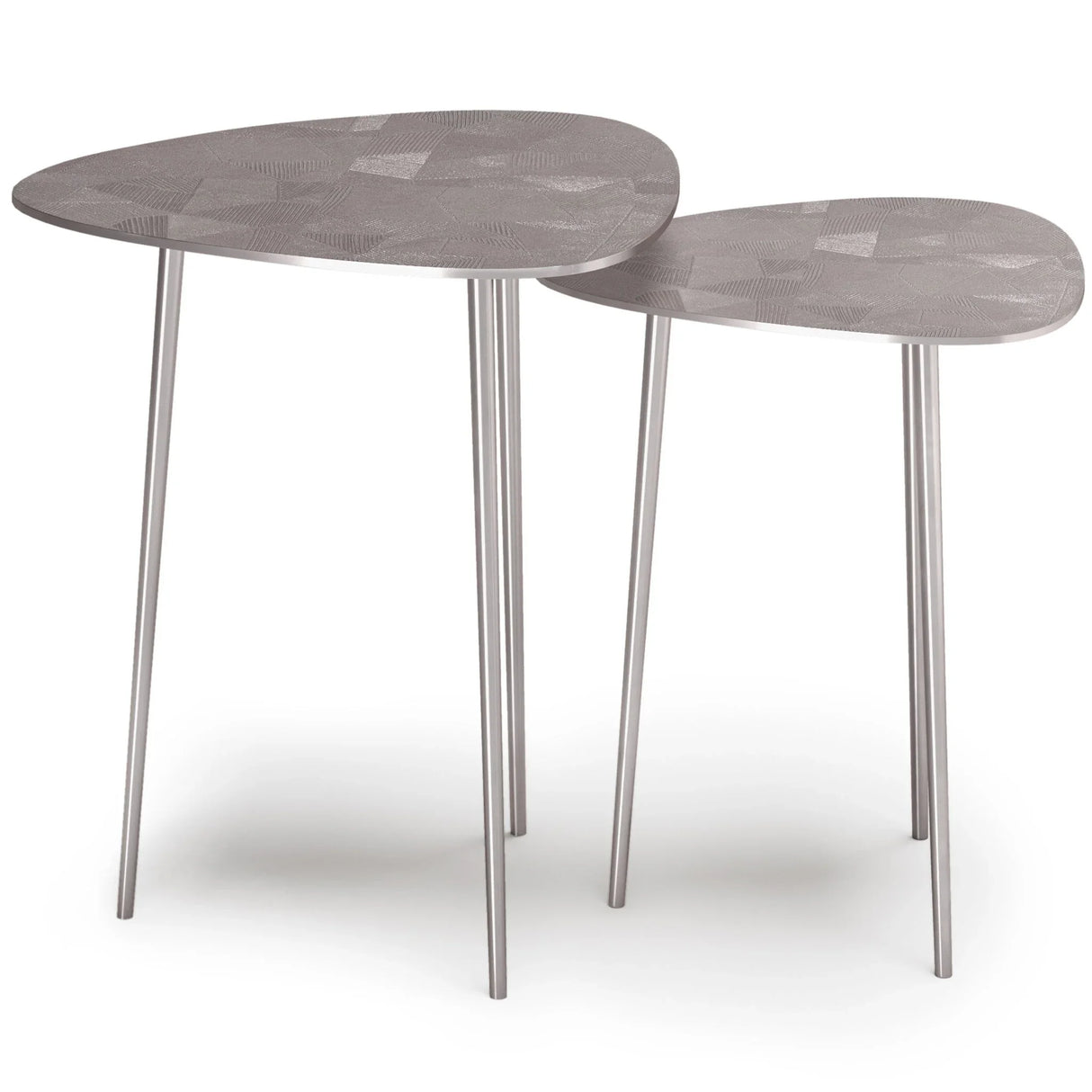 Shelton - 2 Piece Metal Nesting Table - Nickel - Furniture Home Direct