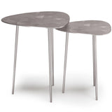 Shelton - 2 Piece Metal Nesting Table - Nickel - Furniture Home Direct
