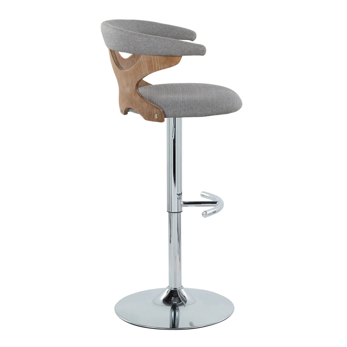 Gardenia - Contemporary Adjustable Barstool With Swivel / Rounded T Footrest (Set of 2) - Furniture Home Direct