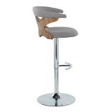 Gardenia - Contemporary Adjustable Barstool With Swivel / Rounded T Footrest (Set of 2) - Furniture Home Direct