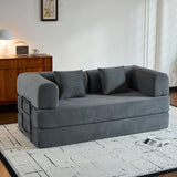 Convertible Sleeper Sofa Bed With Cylindrical Pillow, With Fixed Shape Frame - Furniture Home Direct