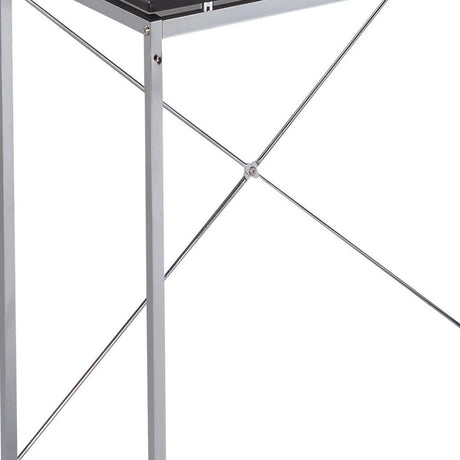 Elvis - Writing Desk With Shelves - Black / Chrome - Furniture Home Direct