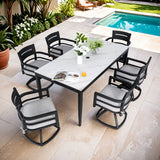 Modern Outdoor Patio Dining Set With Table And Chairs With Sunbrella Cushions