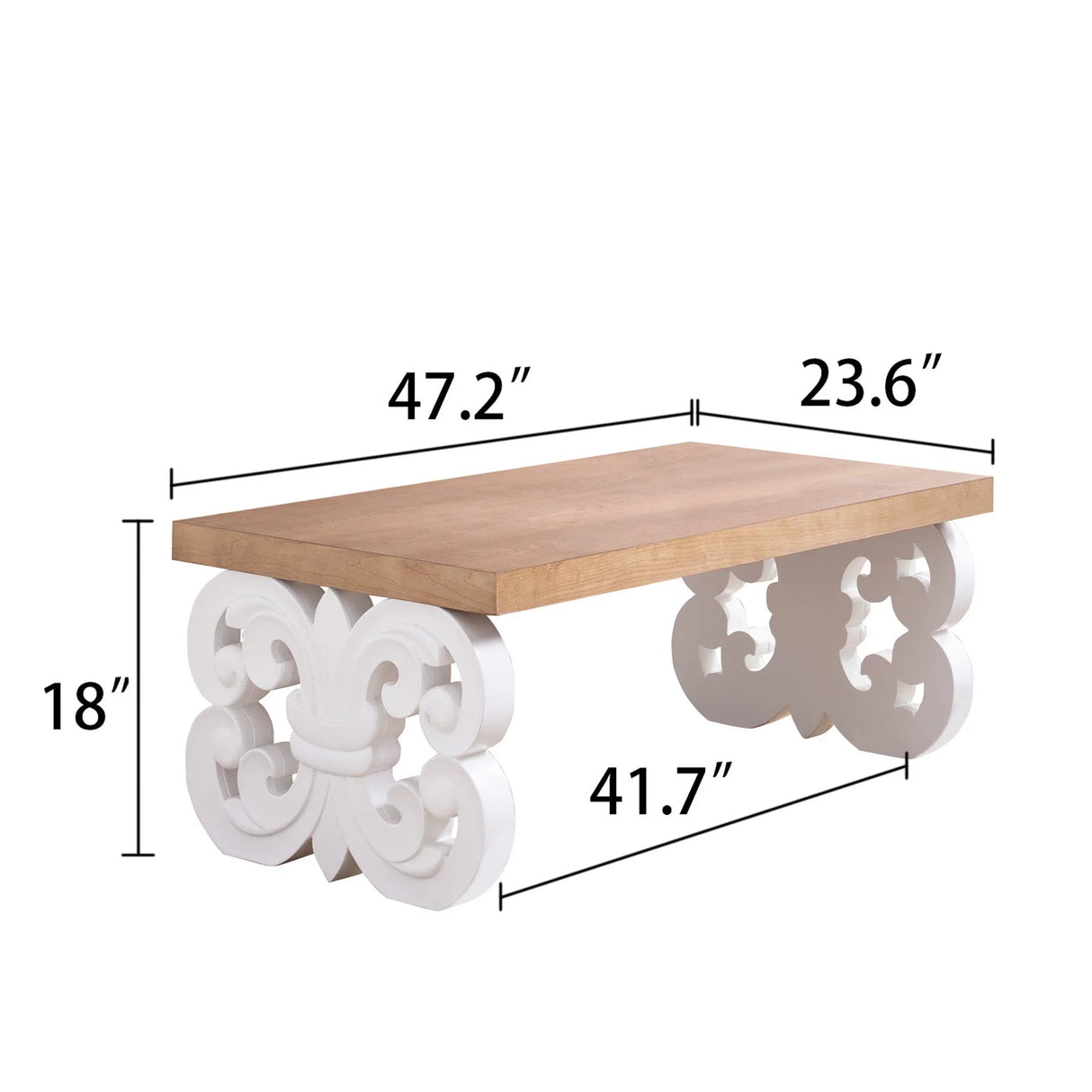 Ornate Scroll Base Coffee Table - Furniture Home Direct