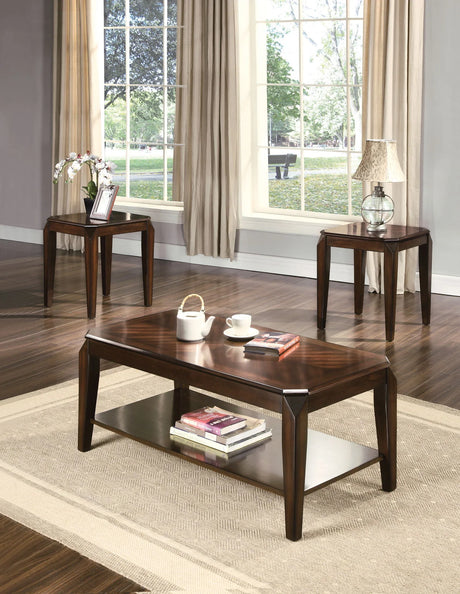 Docila - 3 Piece Pack Coffee With End Table (Set of 3) - Walnut - Furniture Home Direct