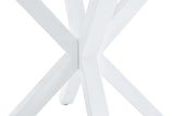 Table Cross Leg Mid-Century Dining Table For 4 - 6 People With Round MDF Table Top, Pedestal Dining Table, End Table Leisure Coffee Table - White - Furniture Home Direct