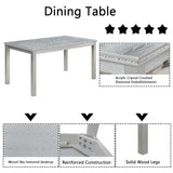 Dining Table Set With Crystal Decoration And Upholstered Chairs - Furniture Home Direct