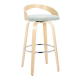 Grotto - Contemporary Fixed-Height Barstool With Swivel With Round Footrest (Set of 2) - Furniture Home Direct