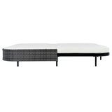 Outdoor Wicker Double Chaise (Black Frame+Beige Cushion) - Furniture Home Direct