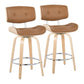 Lombardi - Mid Century Modern Fixed Height Counter Stool With Swivel With Round Footrest (Set of 2) - Furniture Home Direct