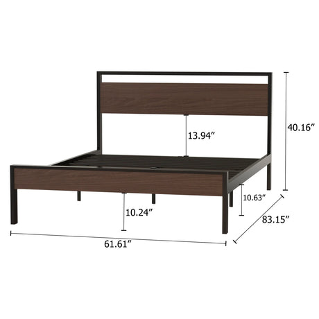 Ceres - Metal Bed With Wood Headboard & Footboard - Furniture Home Direct