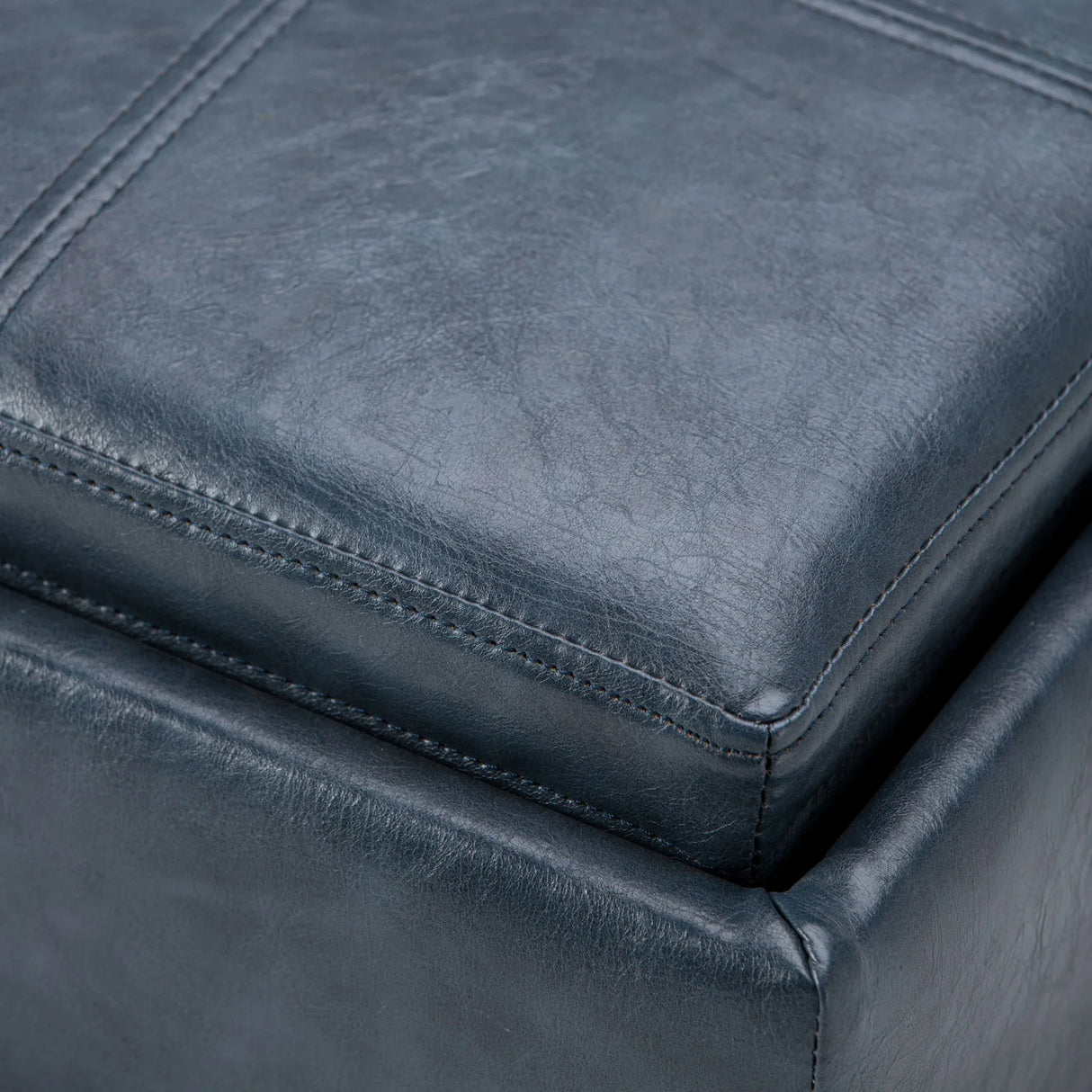 Rockwood - Upholstered Cube Storage Ottoman With Tray - Furniture Home Direct