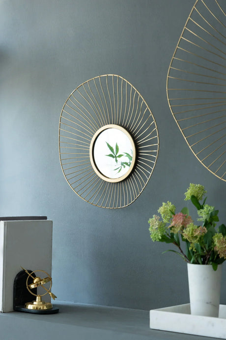 Abstract Designed Wall Mirrors With Frame (Set of 3) - Gold - Furniture Home Direct