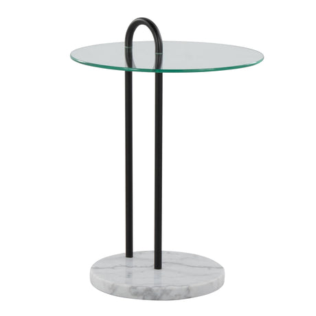 Claire - Contemporary / Glam Side Table - Black / Clear - Furniture Home Direct