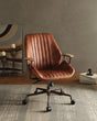 Brancaster - Aluminum Top Grain Leather Office Chair - Coffee - Furniture Home Direct