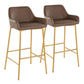 Daniella - Contemporary / Glam Fixed Height Bar Stool (Set of 2) - Furniture Home Direct
