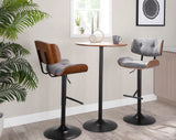 Pebble - Mid-Century Modern Adjustable Dining Or Bar Table - Walnut / Black - Furniture Home Direct