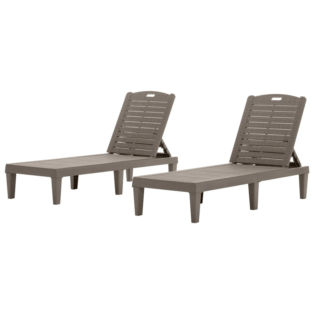 2 Piece Outdoor Chaise Lounges With Adjustable Backrest - Furniture Home Direct