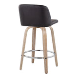 Toriano - Modern Design Fixed Height Counter Stool With Swivel With Round Footrest (Set of 2) - Furniture Home Direct