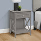Accent End Table, 2 Tier, Storage Drawer, Transitional Style - Furniture Home Direct