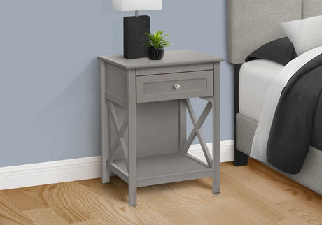 Accent End Table, 2 Tier, Storage Drawer, Transitional Style - Furniture Home Direct