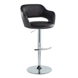 Margarite - Contemporary Ajustable Barstool With Swivel With Rounded T Footrest (Set of 2) - Furniture Home Direct