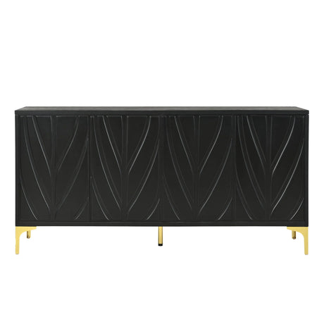 Modern Sideboard Buffet Cabinet With Handleless Press To Open Design With 4 Doors - Furniture Home Direct
