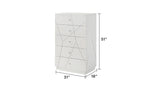 Bedroom Set Modern Geometric Wood Finish Five Piece White - Furniture Home Direct