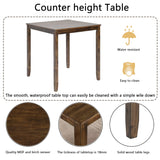 5 Piece Dining Table Set, Wooden Dining Square Table Set For 4 - Furniture Home Direct