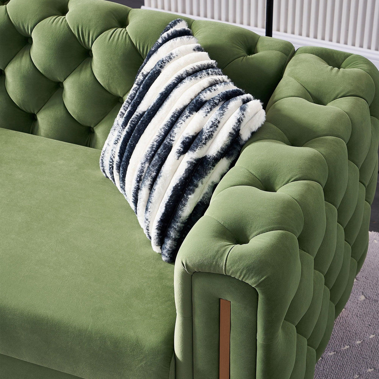 Chesterfield Modern Tufted Velvet Sofa - Mint Green - Furniture Home Direct