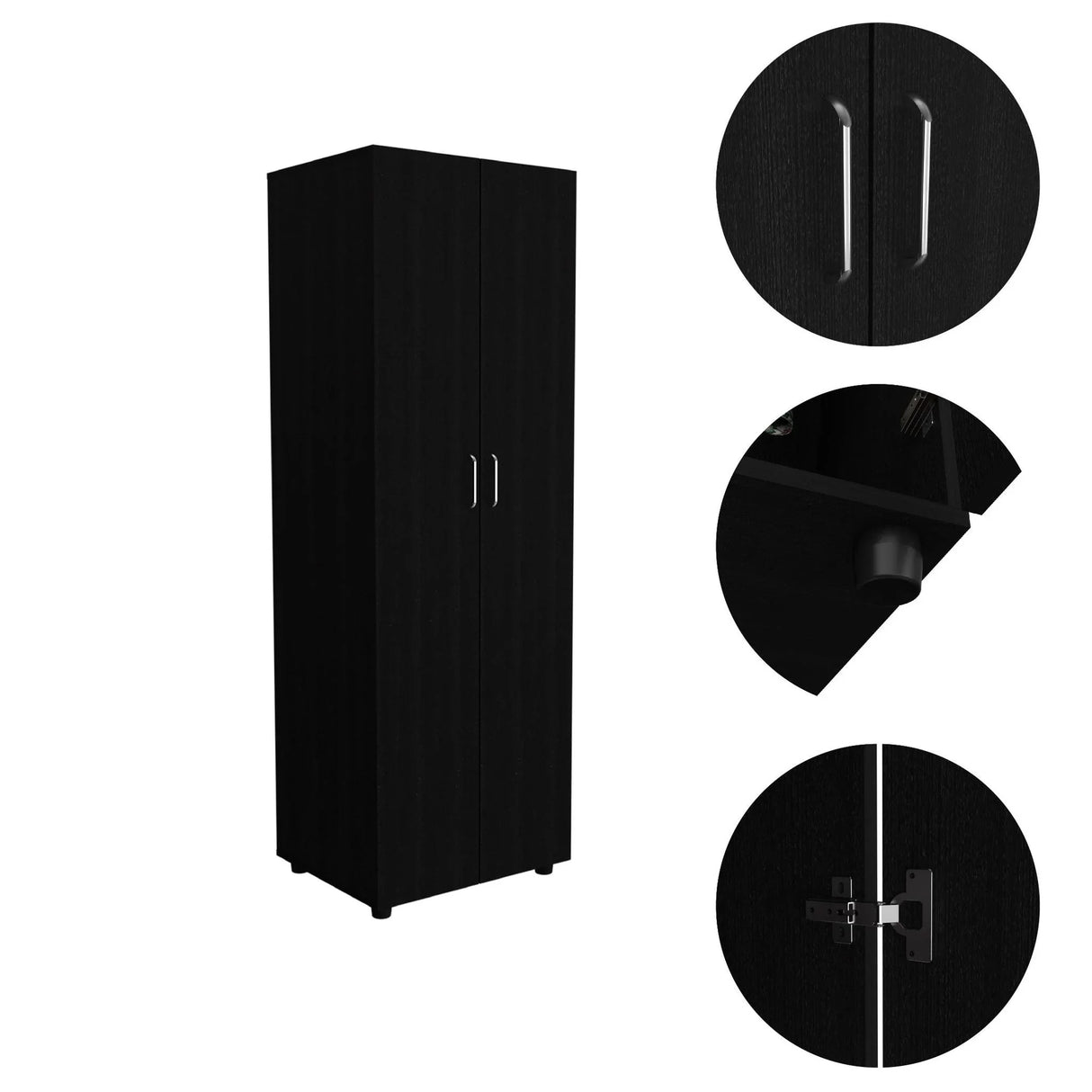 Armoire Organiser, Two Shelves, Rod, Double Door Cabinet Armoire - Furniture Home Direct