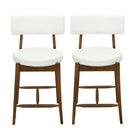 Mid Century Modern Counter Stools, Fabric Upholstered Chairs