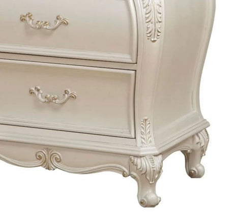 Chantelle - Nightstand With Granite Top - White - Furniture Home Direct