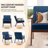 Mid Century Modern Accent Chair With Solid Wood Frame And Extra Thick Backrest - Furniture Home Direct