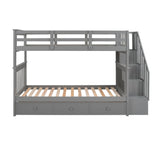 Stairway Bunk Bed With Storage And Guard Rail For Bedroom - Furniture Home Direct