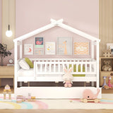 Creativity House Bed With Twin Size Trundle - Furniture Home Direct