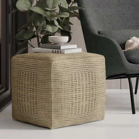 Delilah - Square Woven Pouf - Natural - Furniture Home Direct