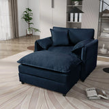 Oversized Chair With Movable Ottoman, Soft Upholstered Lounge Chair - Furniture Home Direct
