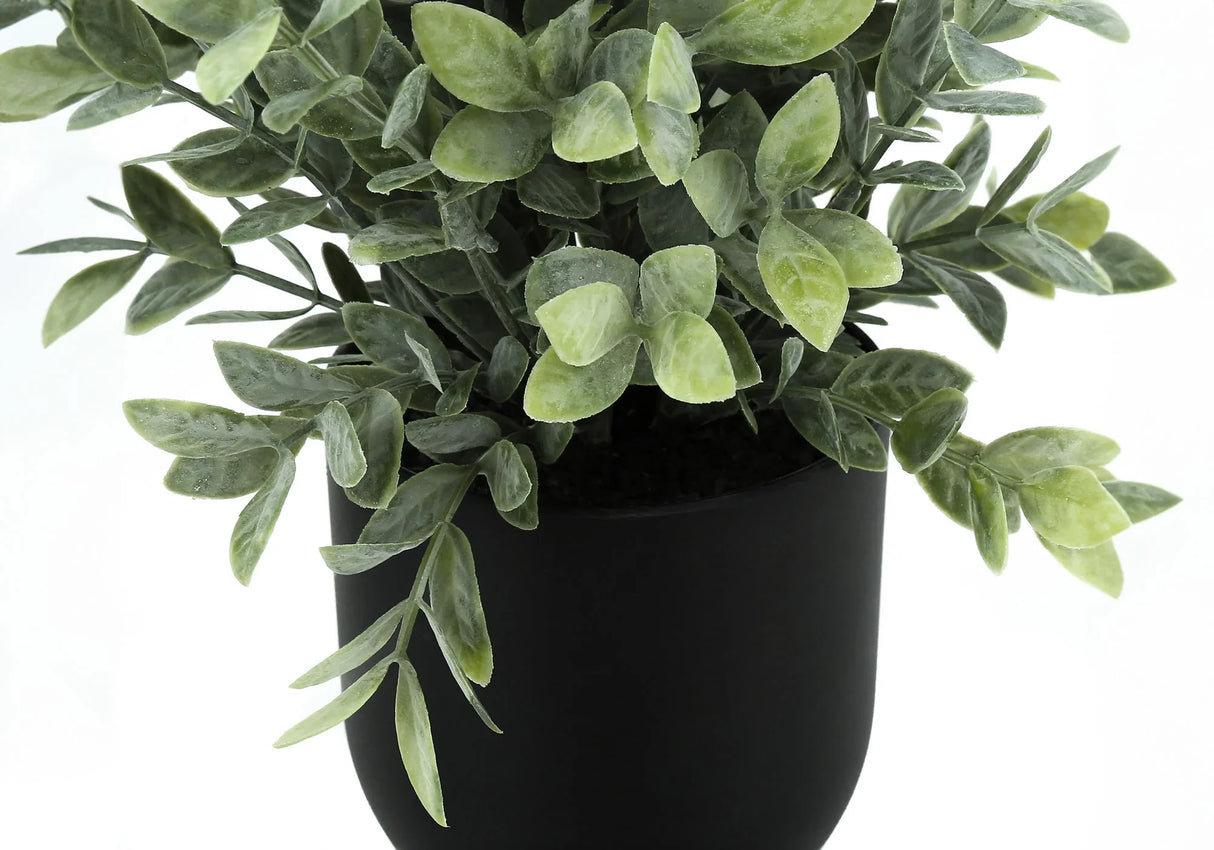 11" Tall, Artificial Plant, Eucalyptus Grass, Indoor, Faux, Fake, Table, Greenery, Potted, Decorative (Set of 2) - Green / Black - Furniture Home Direct