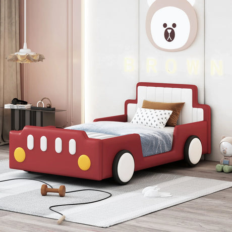 Race Car Shaped Platform Bed With Wheels - Furniture Home Direct