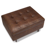 Shay - Large Square Coffee Table Storage Ottoman Mid-Century Style - Furniture Home Direct