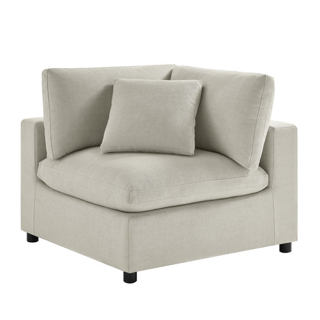 Modular 2 Piece Sofa With Down Blend Cushions Beige