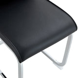 Dining Set Round White Table with PU Leather Chairs Black - Furniture Home Direct