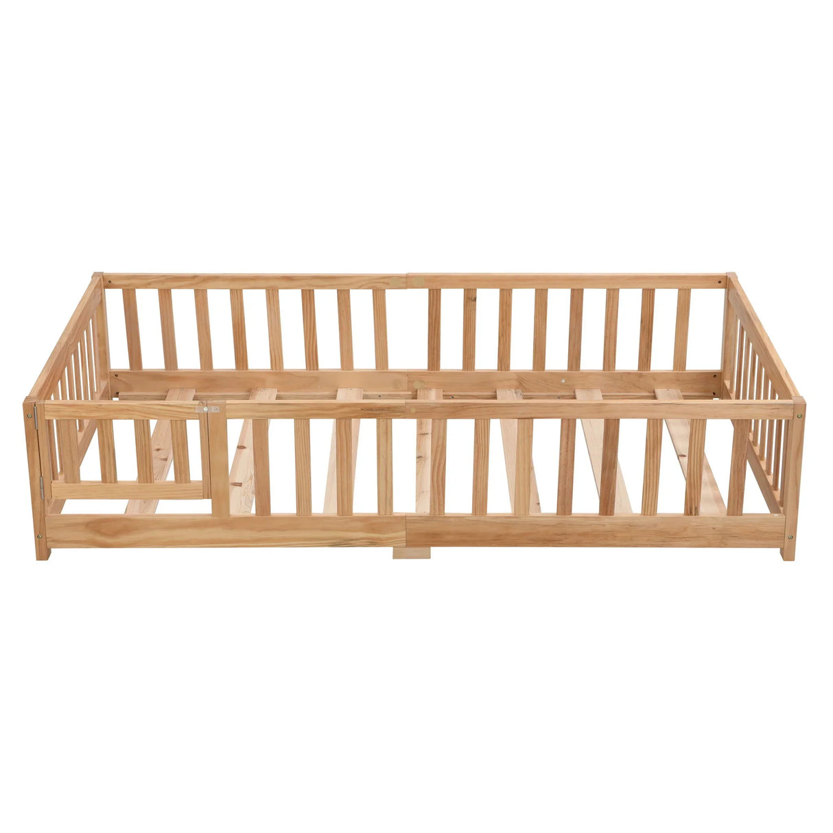 Solid Wood Floor Bed With Door And Fence For Children - Furniture Home Direct