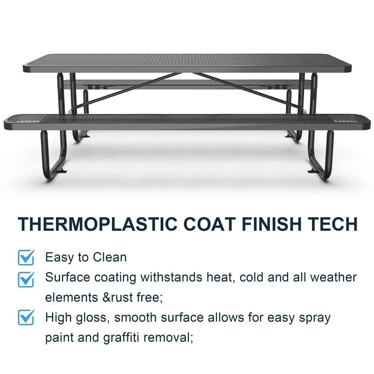 Expanded Metal Rectangular Picnic Table - Furniture Home Direct