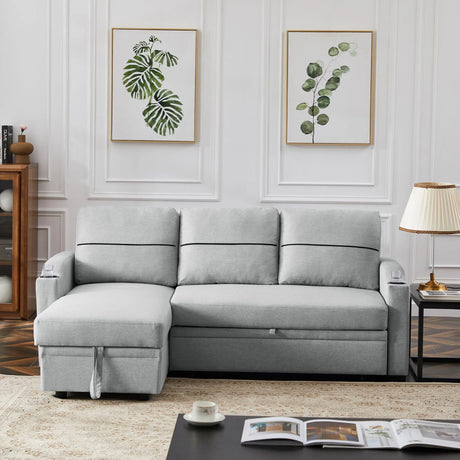 Broaching Pull-Out Storage Sofa - Furniture Home Direct