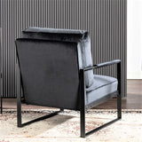 Classic Mid Century Modern Accent Chair With Durable Square Metal Frame, Armchair - Furniture Home Direct