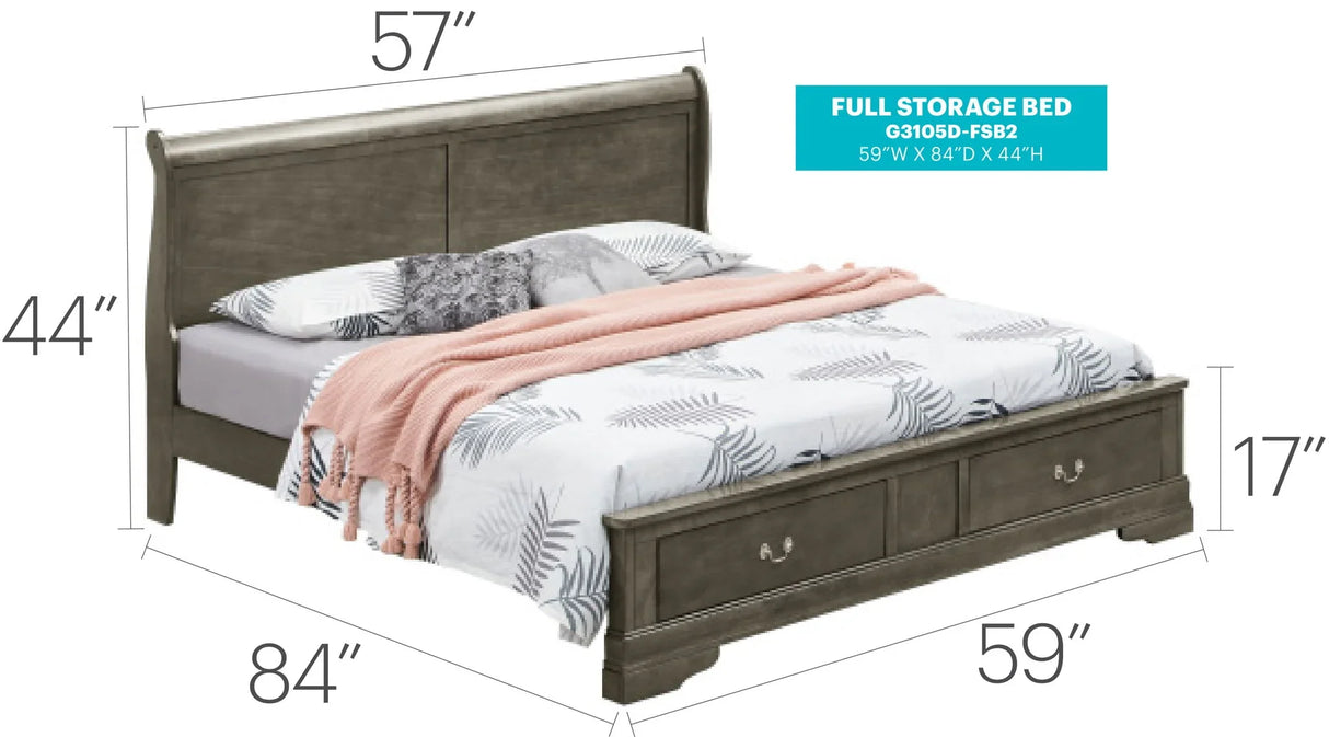 Louis Phillipe - Storage Bed - Furniture Home Direct